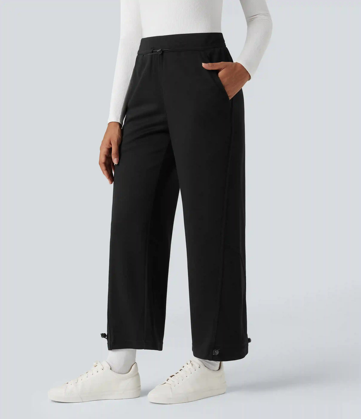High Waisted Casual Pants with Pockets