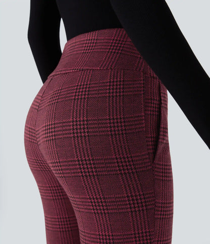 Halara Flex™ High Waisted Houndstooth Plaid Skinny Work Pants with Pockets
