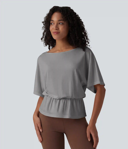 Boat Neck Half Sleeve Work T-Shirt
