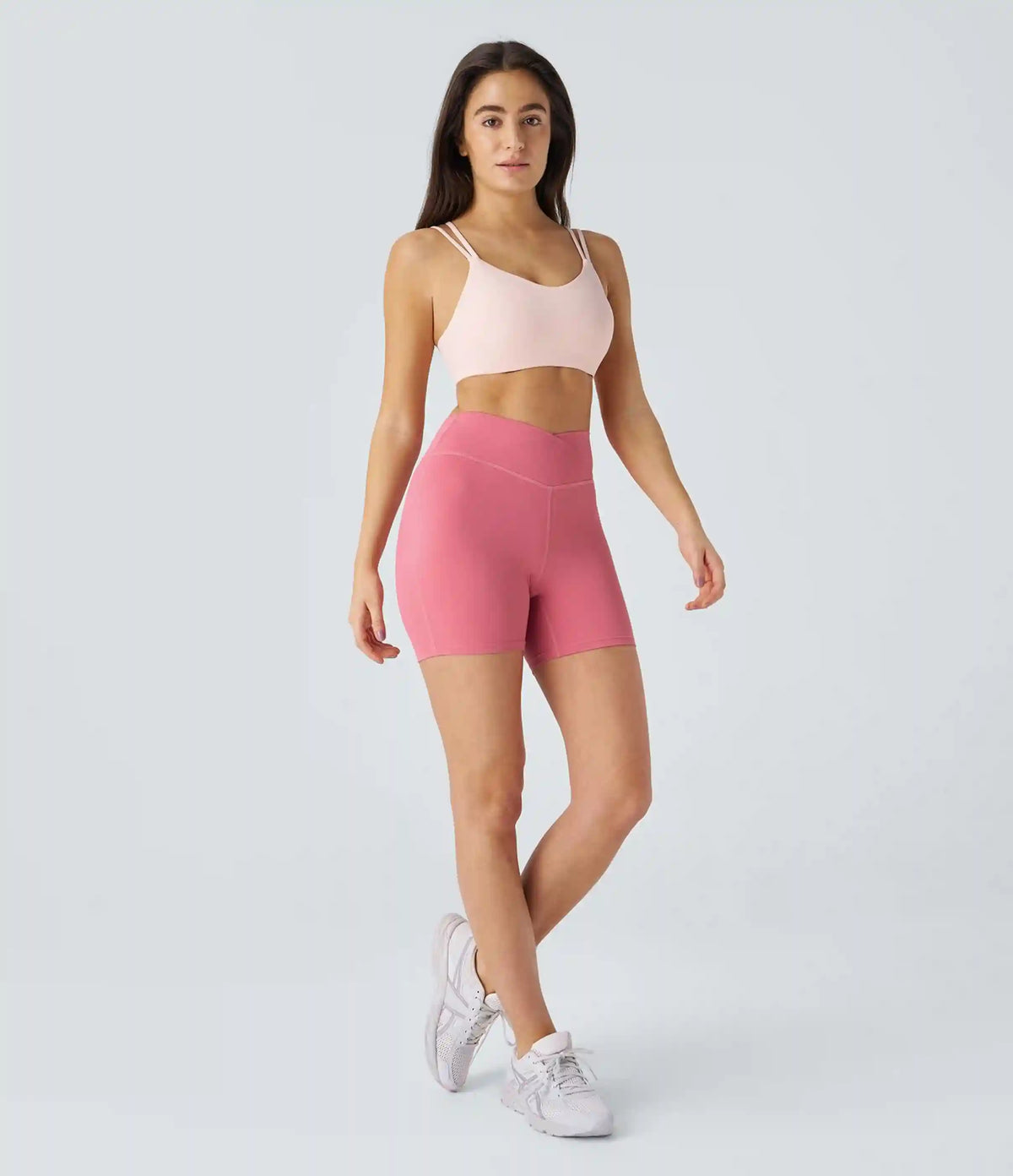 SoftlyZero™ Plush High Waisted Crossover Ruched Yoga Shorts 5''