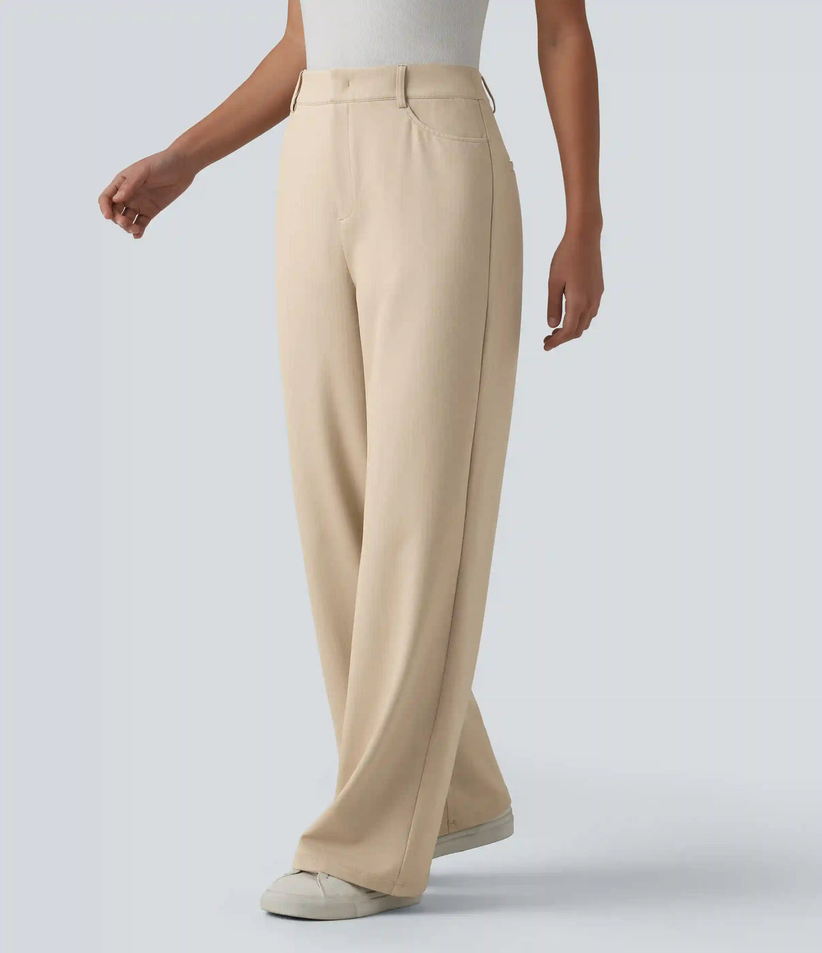 Halara Flex™ High-waisted Herringbone Work Straight Leg Pants with Pockets