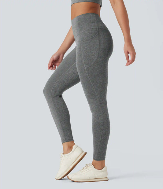 Halara UltraSculpt™ Heathered High Waisted Tummy Control Quick Dry Yoga Leggings with Pockets