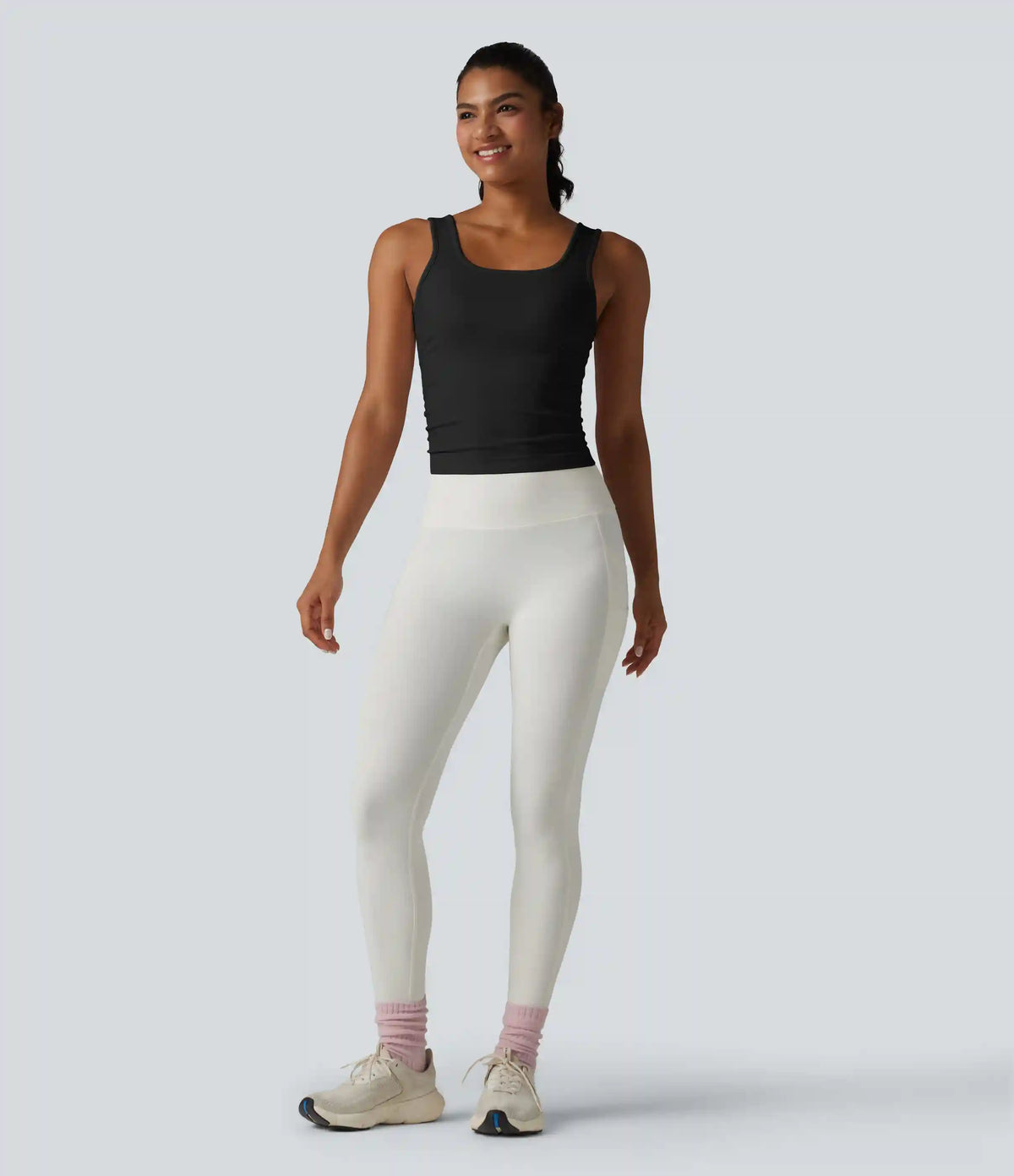 OneForm Seamless Flow Square Neck Ruched Yoga Tank Top