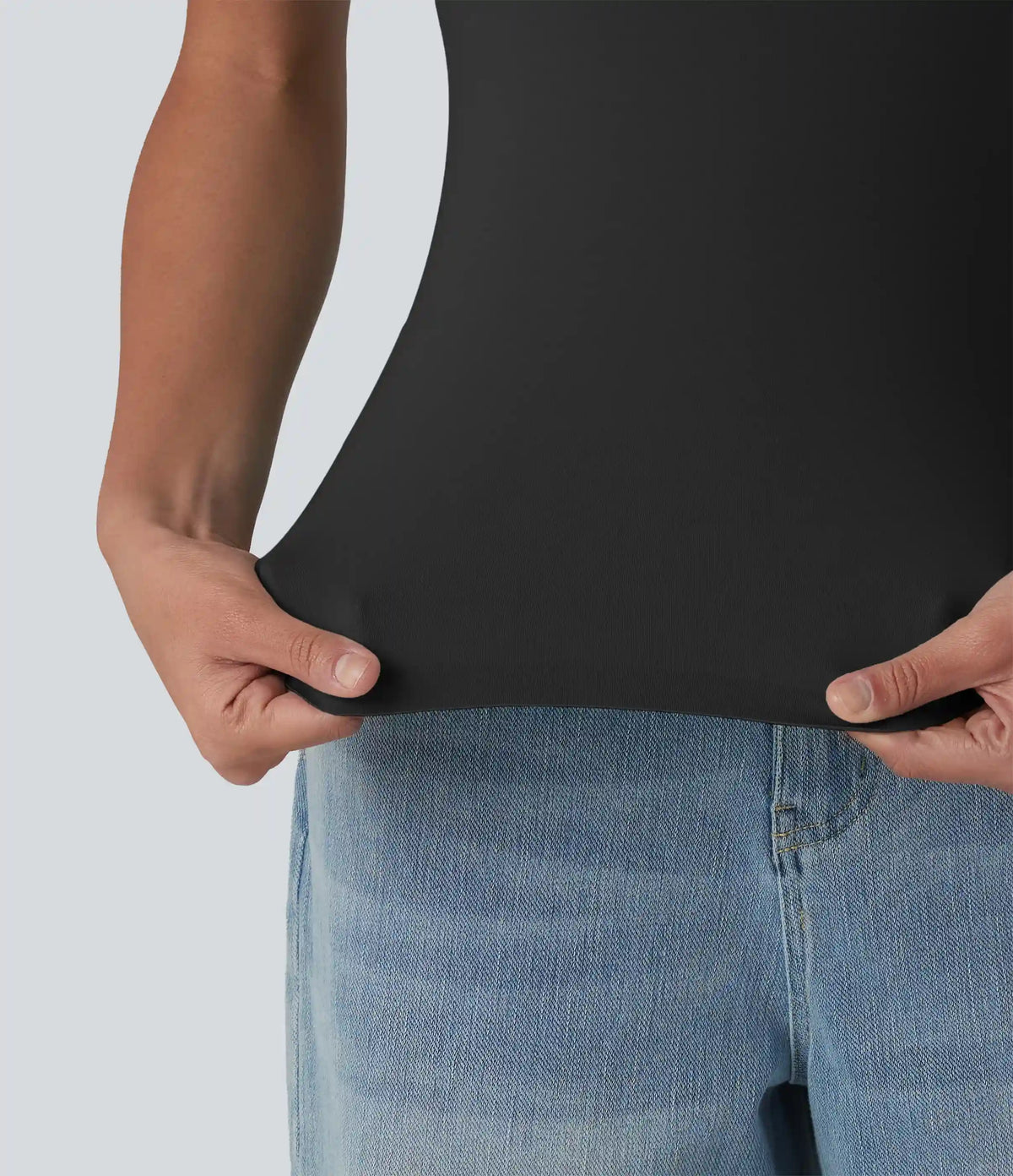 Scoop Neck Short Sleeve Built-in Bra Casual T-Shirt B-E Cups