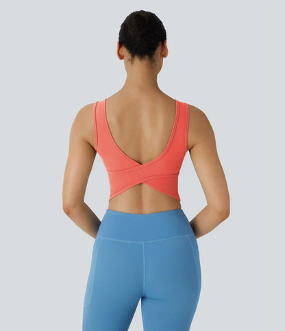 U Neck Crossover Barre Ballet Dance Tank Top A-D Cups