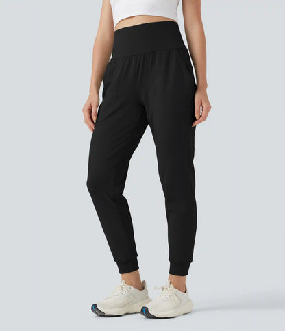 DayStretch Mid Rise Tummy Control Running Joggers with Pockets