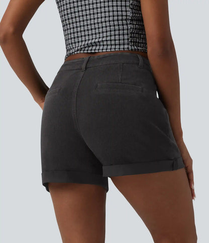 Halara Flex™ Mid Rise Rolled Hem Denim Casual Shorts with Pockets
