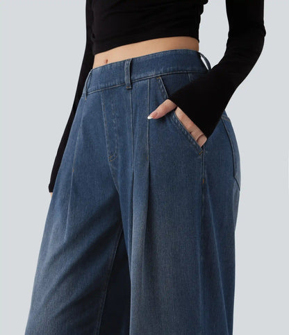 Halara Flex™ Mid Rise Wide Leg Casual Jeans with Pockets