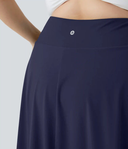 Breezeful™ High Waisted High Low Ruffle 2-in-1 Flowy Midi Quick Dry Casual Plus Size Skirt