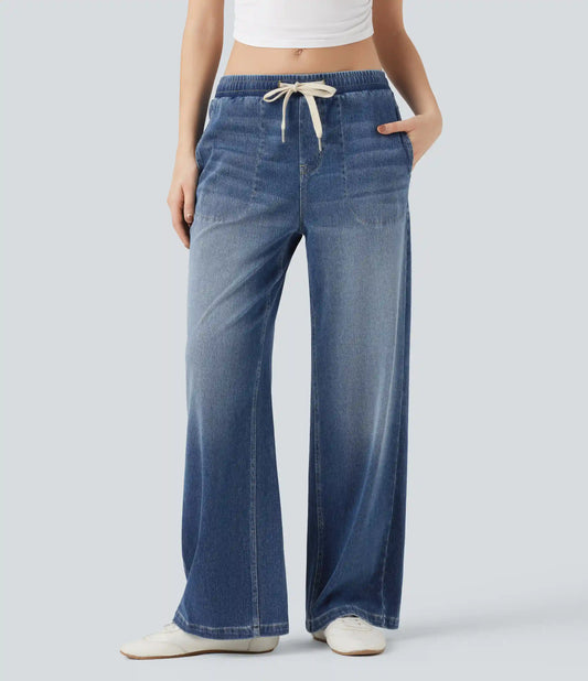 Halara Flex™ Low Rise Drawstring Casual Baggy Sweatpants Jeans with Pockets