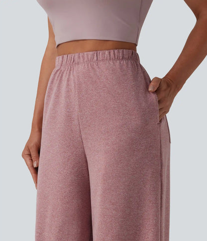 High Waisted Wide Leg Yoga Pants with Pockets
