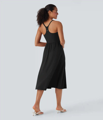 SoftlyZero™ Airy Racerback InstantCool Casual Slip Dress with Pockets DD-F Cups