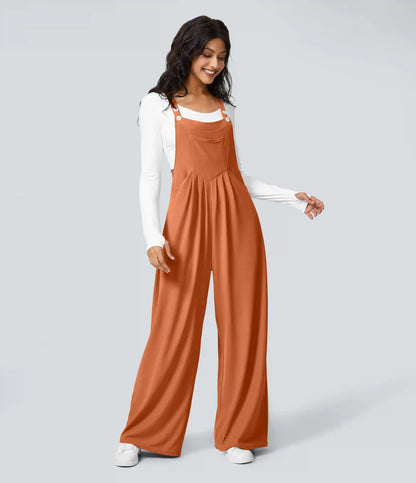 Pockets Waffle Casual Overalls