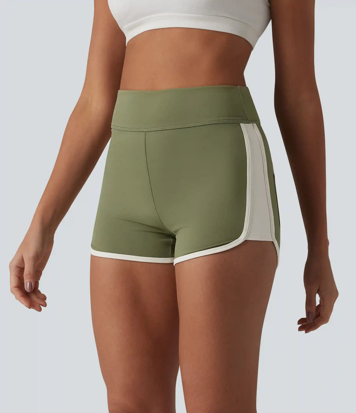SoftlyZero™ Airy High Waisted Color Block InstantCool Workout Shorts 2.5'' with Pockets