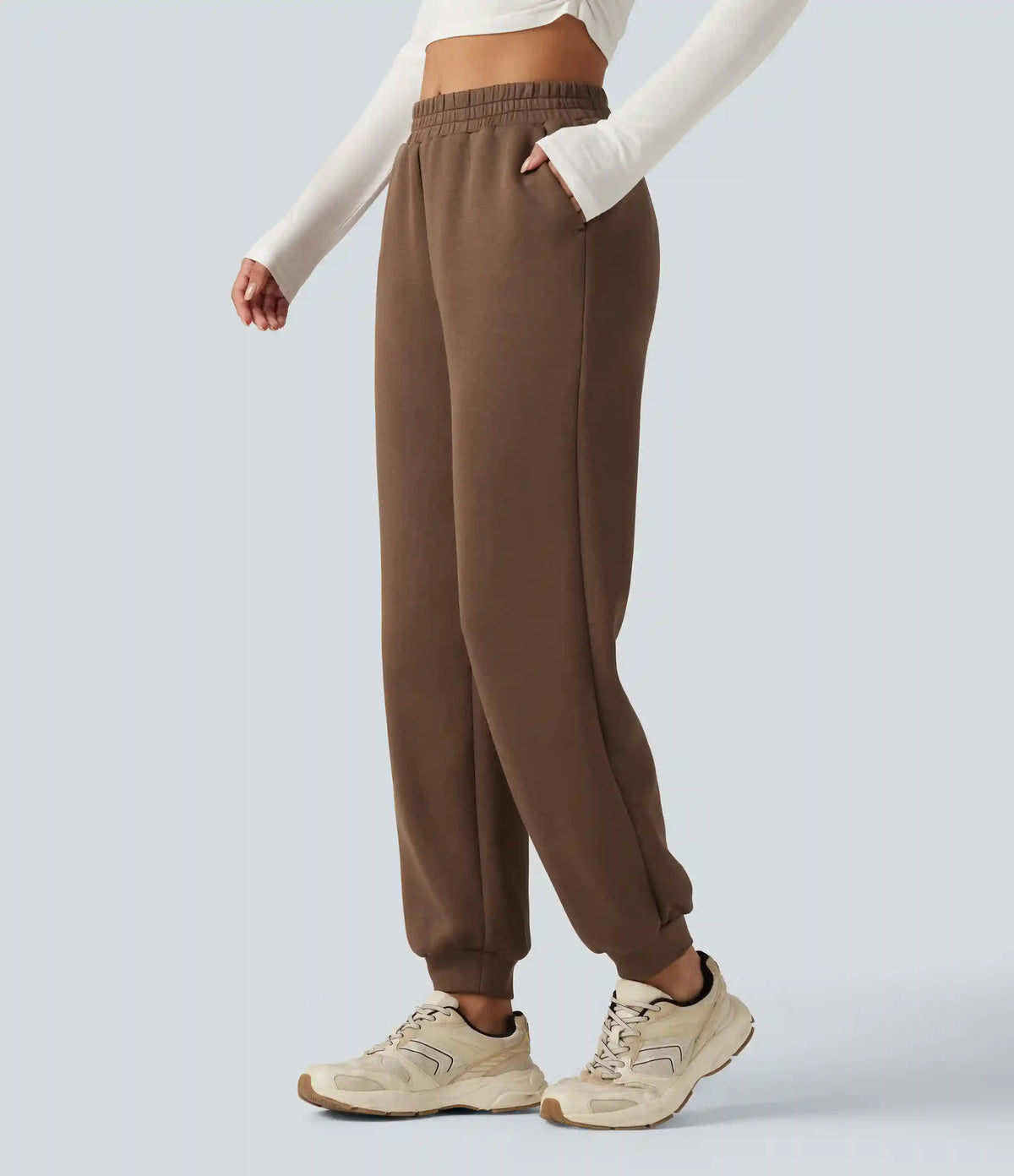 SpacerTek™ Mid Rise Tapered Casual Sweatpants with Pockets
