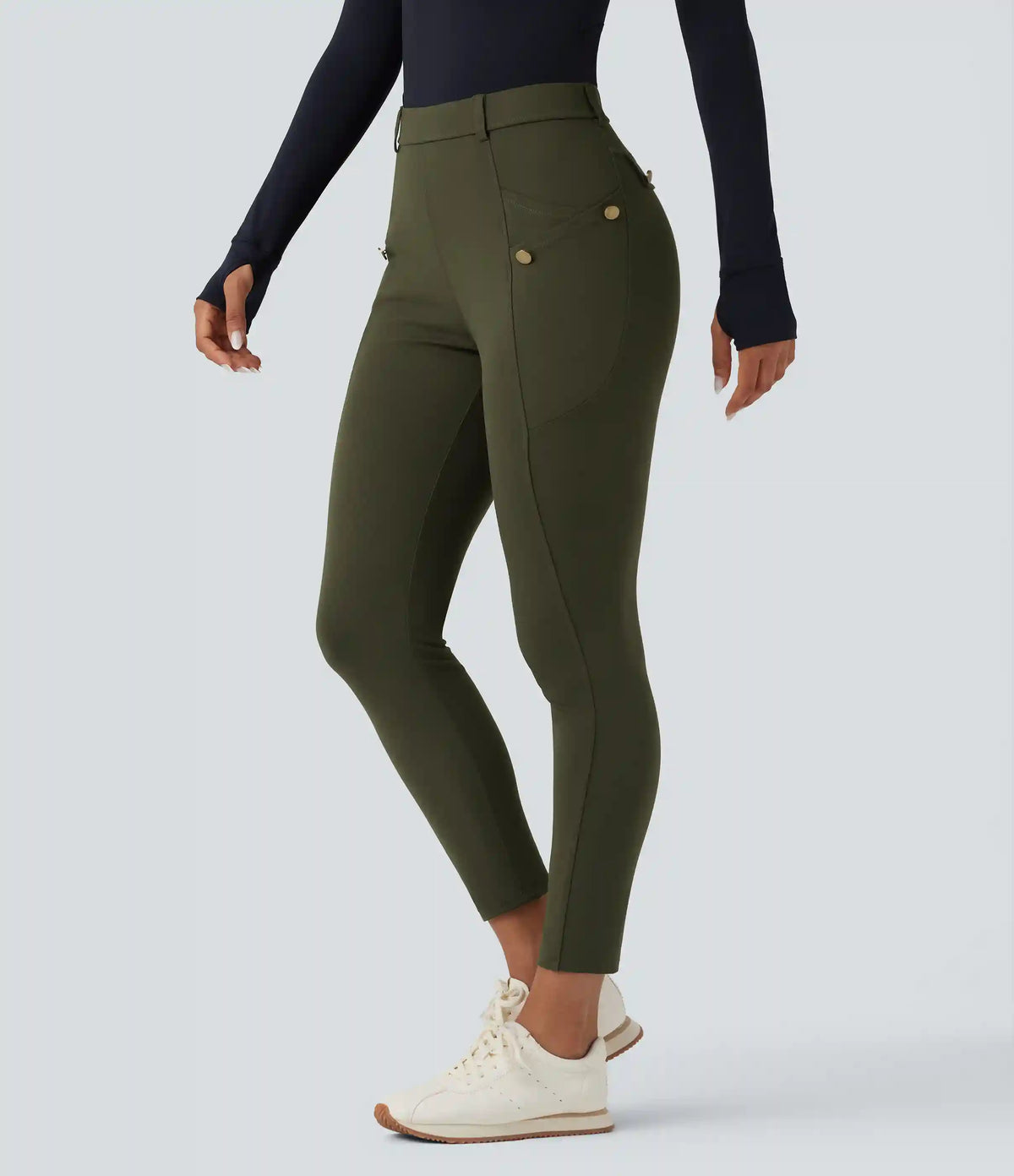 DayStretch High Waisted Slim Pants with Pockets
