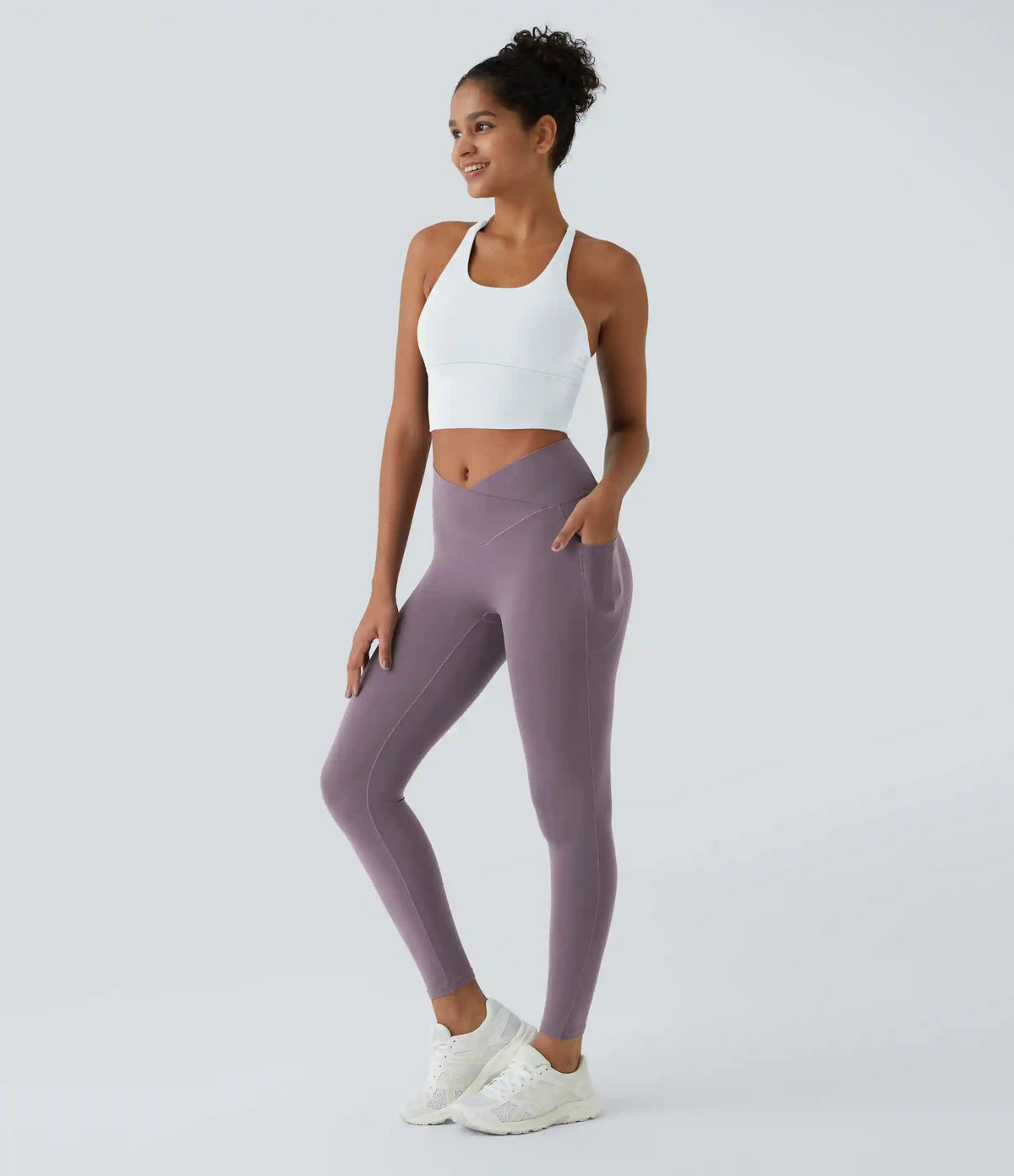SoftlyZero™ Crossover Pocket Plain Leggings