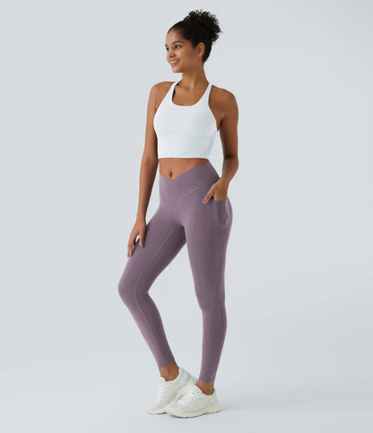 SoftlyZero™ Crossover Pocket Plain Leggings