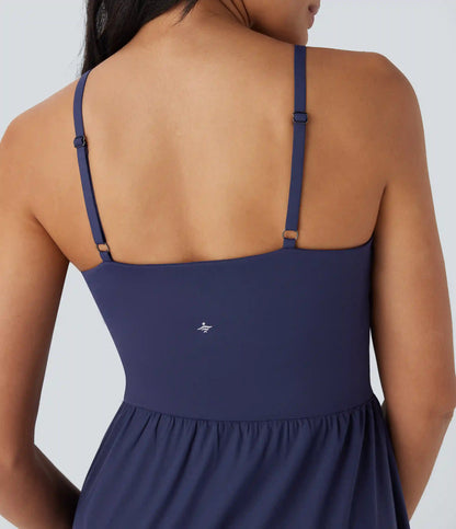 Breezeful™ High Low 2-Piece Flowy Midi Quick Dry Casual Dress with Pocket DD-F Cups