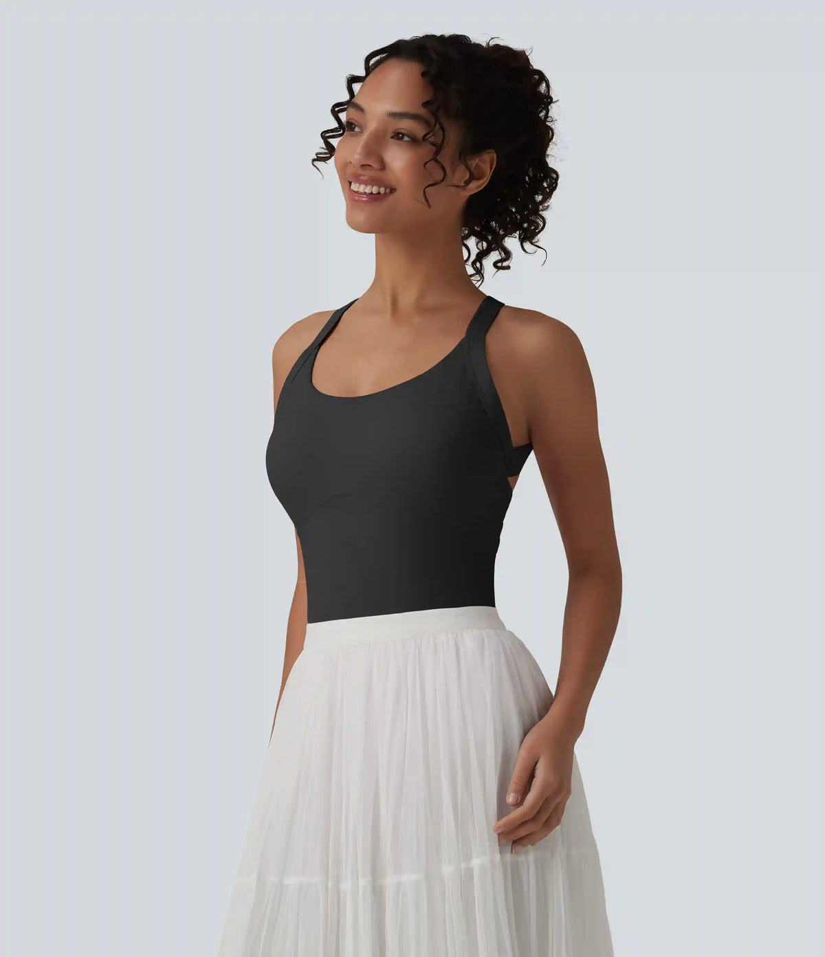 SoftlyZero™ Airy Twisted Backless Adjustable Buckle U-Neck Sleeveless Built-in Bra InstantCool Casual Bodysuit