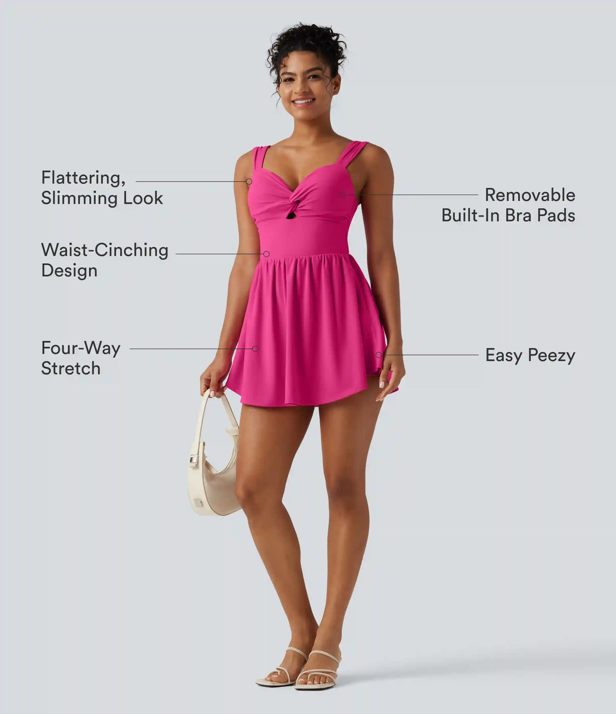 SoftlyZero™ Plush Sweetheart Neck Built-in Bra 2-in-1 Micro Mini Casual Dress with Pocket-Easy Peezy Edition
