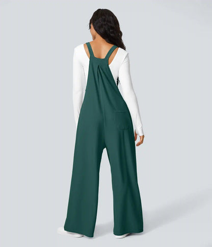 Pockets Waffle Casual Overalls