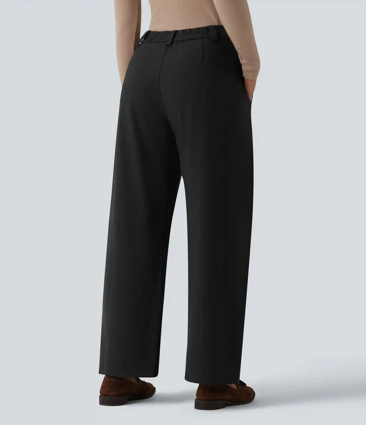 Mid Rise Work Barrel Leg Pants with Pockets