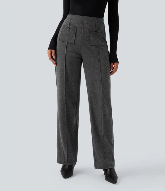 Halara Flex™ High Waisted Straight Leg Houndstooth Work Pants with Pockets