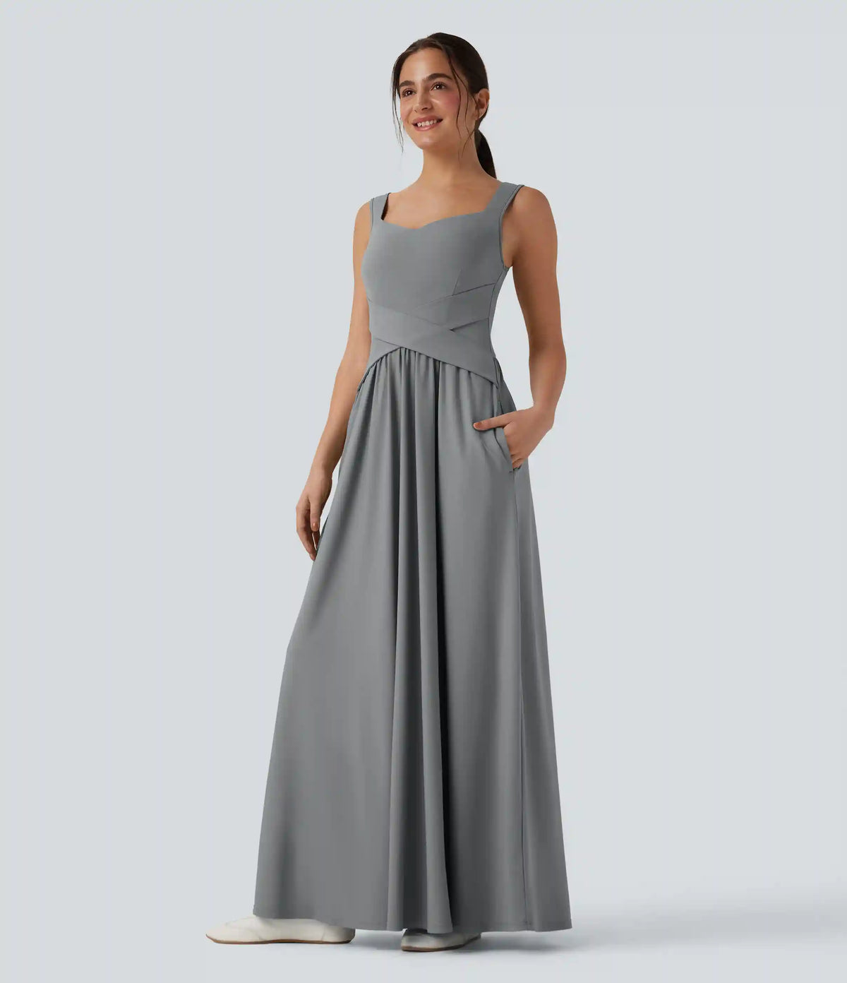 Flowy Maxi Casual Dress with Pockets