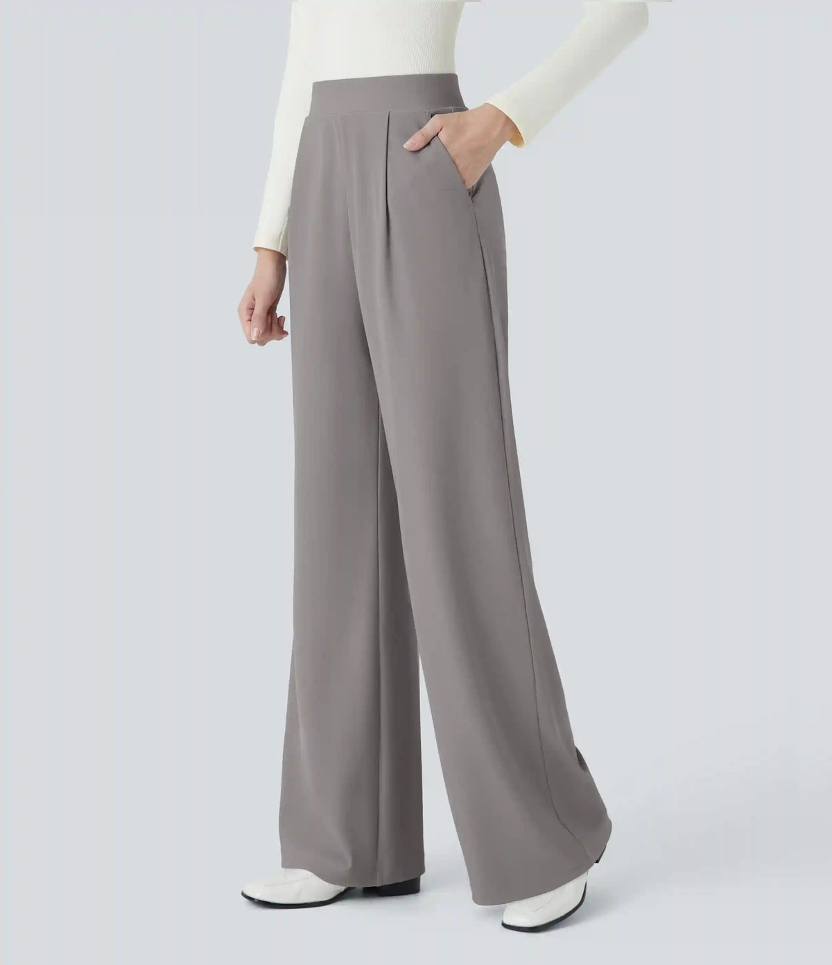 Halara Flex™ High Waisted Body Sculpt Waist-Slimming Pocket Wide Leg Micro Waffle Work Pants
