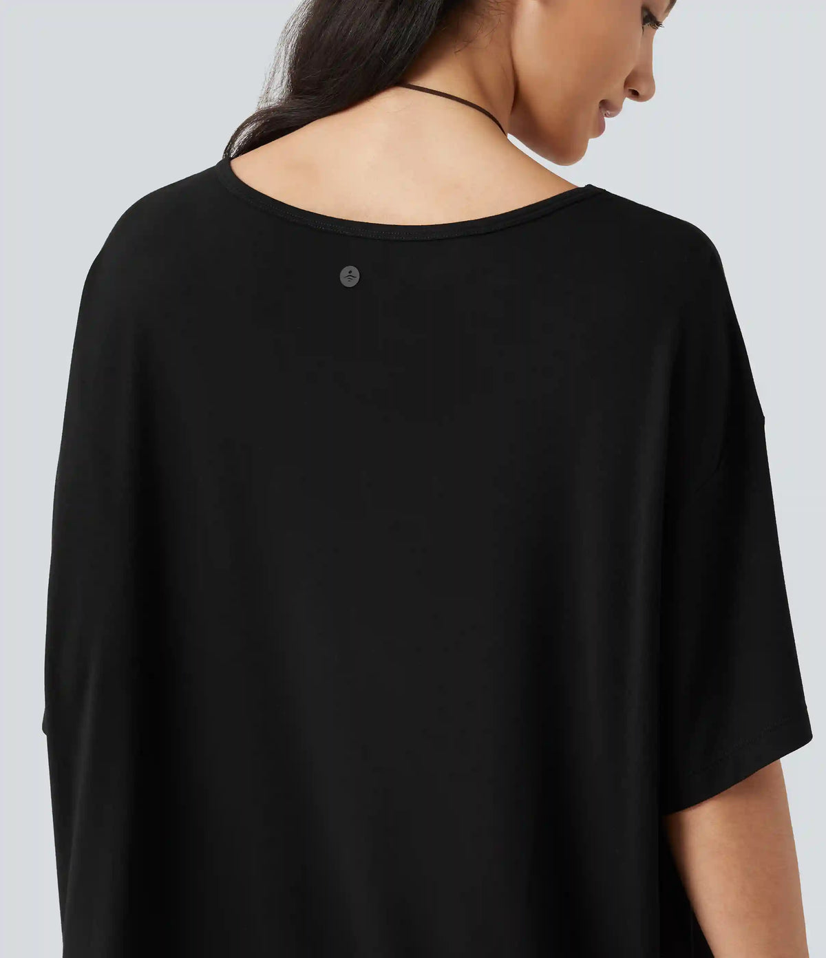 V Neck Contrast Mesh Short Sleeve Casual T-Shirt