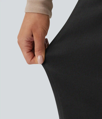 Mid Rise Work Barrel Leg Pants with Pockets