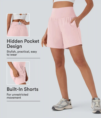 SoftlyZero™ Airy Super High Waisted 2-in-1 InstantCool Yoga Shorts 7" with Pockets