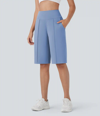 SoftlyZero™ Airy High Waisted Pocket Straight Leg Cool Touch Workout Bermuda Shorts
