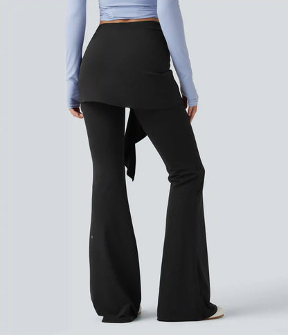 SoftlyZero™ Mid Rise Tie Front Flare Dance Leggings-UPF50+