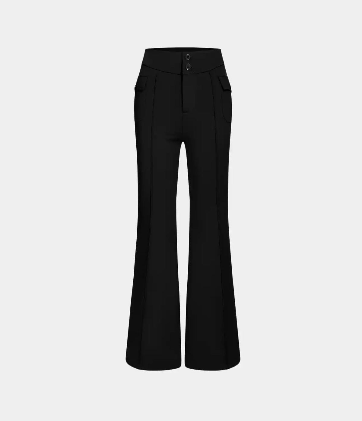 High Waisted Side Flap Pocket Flare Casual Cargo Pants