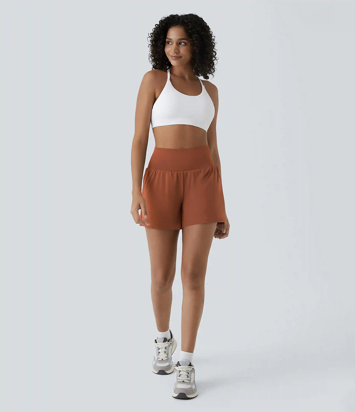 SoftlyZero™ Airy Super High Waisted 2-in-1 InstantCool Yoga Shorts 5'' with Pockets-Longer Length