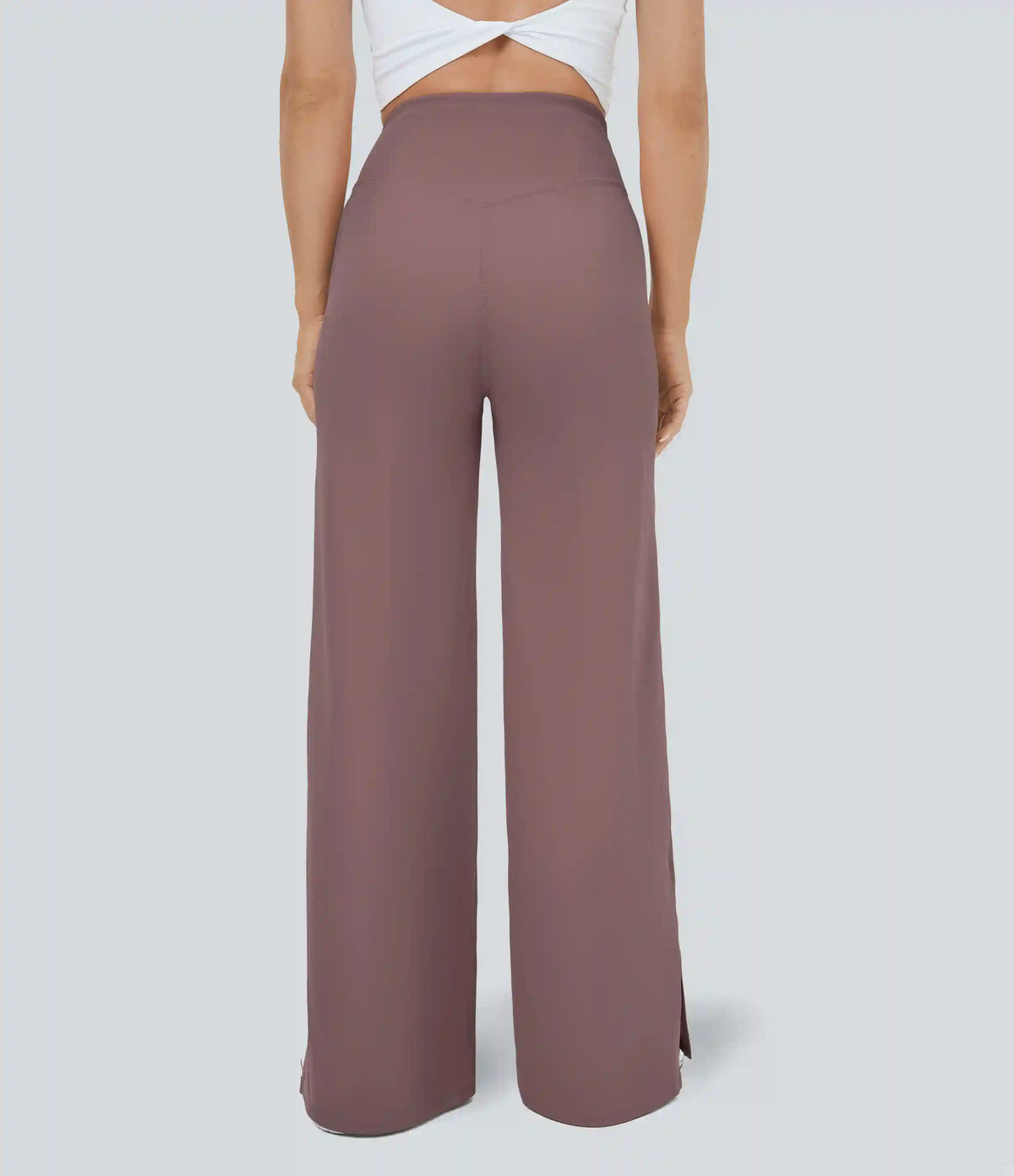 DayStretch Crossover Pocket Hem Wide Leg Yoga Pants-Smile