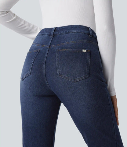 Halara Flex™ Denim Heat High Waisted Pockets Straight Leg Washed Casual Jeans