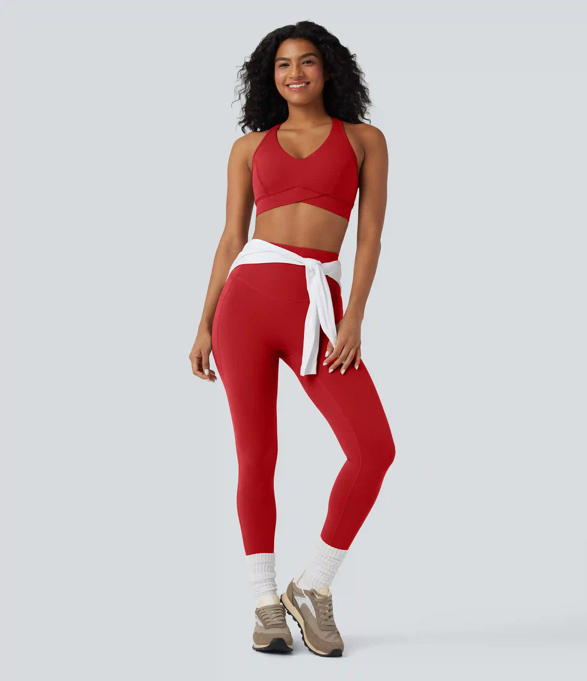 Halara UltraSculpt™ Light Support V Neck Racerback Workout Sports Bra