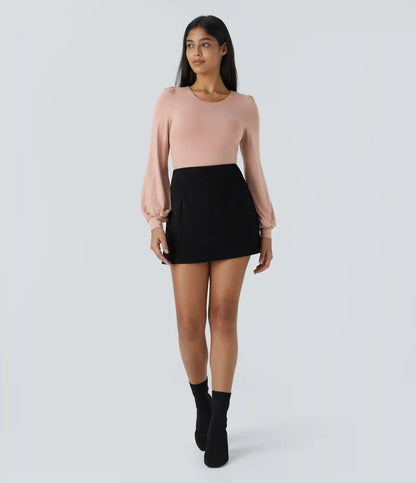 Round Neck Long Sleeve Casual Bodysuit