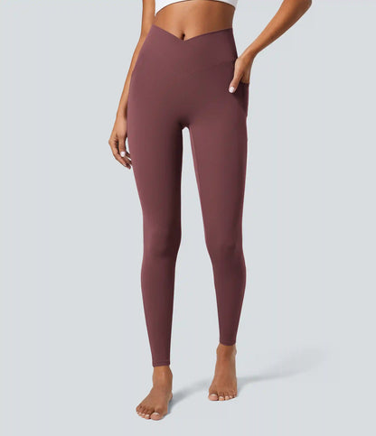 SoftlyZero™ Crossover Pocket Plain Leggings