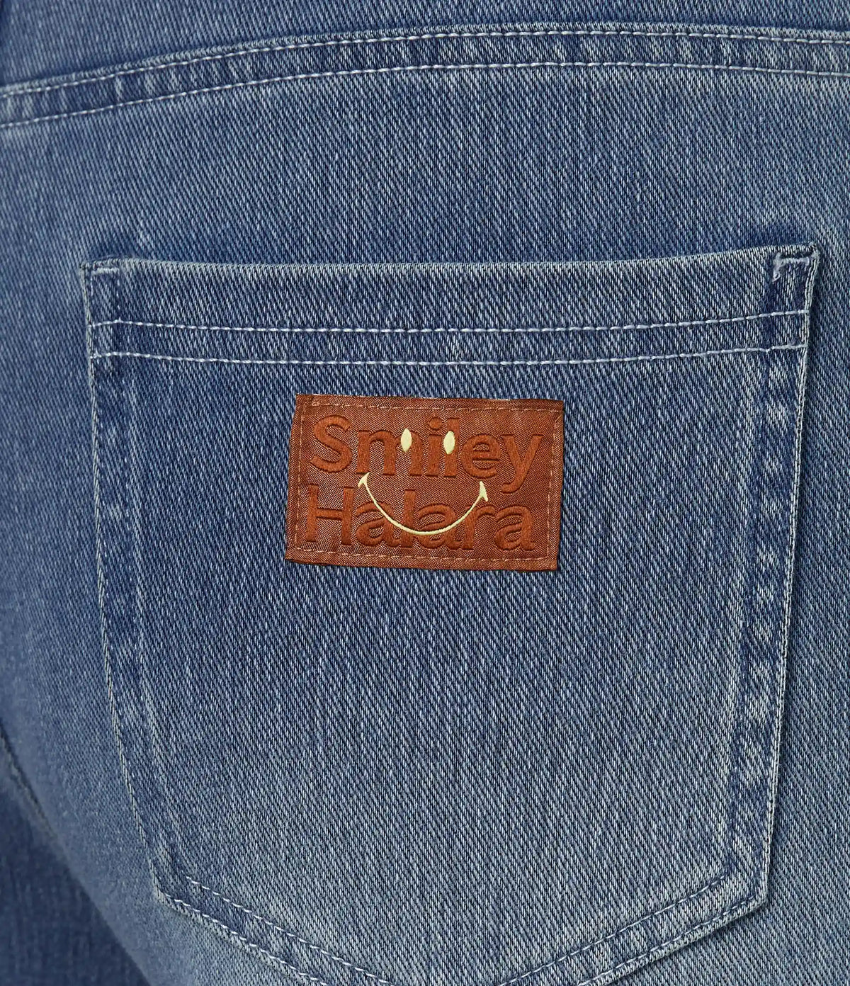 Halara X Smiley® Halara Flex™ High Waisted Baggy Wide Leg Washed Casual Jeans with Pockets