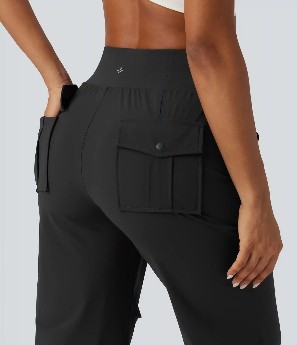 High Waisted Drawstring Quick Dry Running Pants with Pockets
