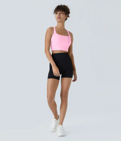 SoftlyZero™ Airy Square Neck Backless Crisscross Cropped InstantCool Yoga Tank Top