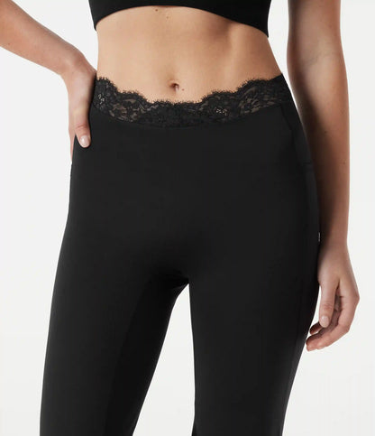 SoftlyZero™ High Waisted Contrast Lace Dance Balloon Joggers with Pockets