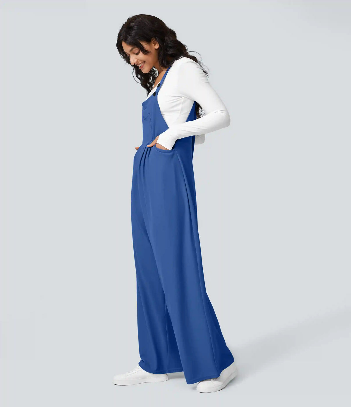 Pockets Waffle Casual Overalls