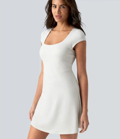 SoftlyZero™ Plush Square Neck Corset 2-in-1 Mini Casual Dress with Pockets
