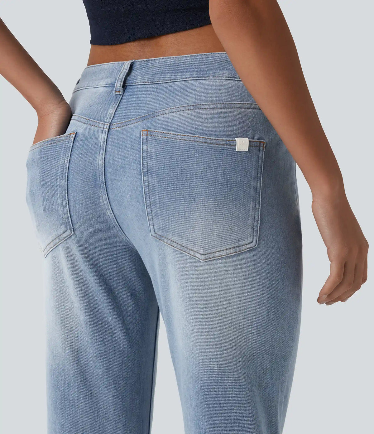 Halara Flex™ Low Rise Flare Washed Casual Jeans with Pockets