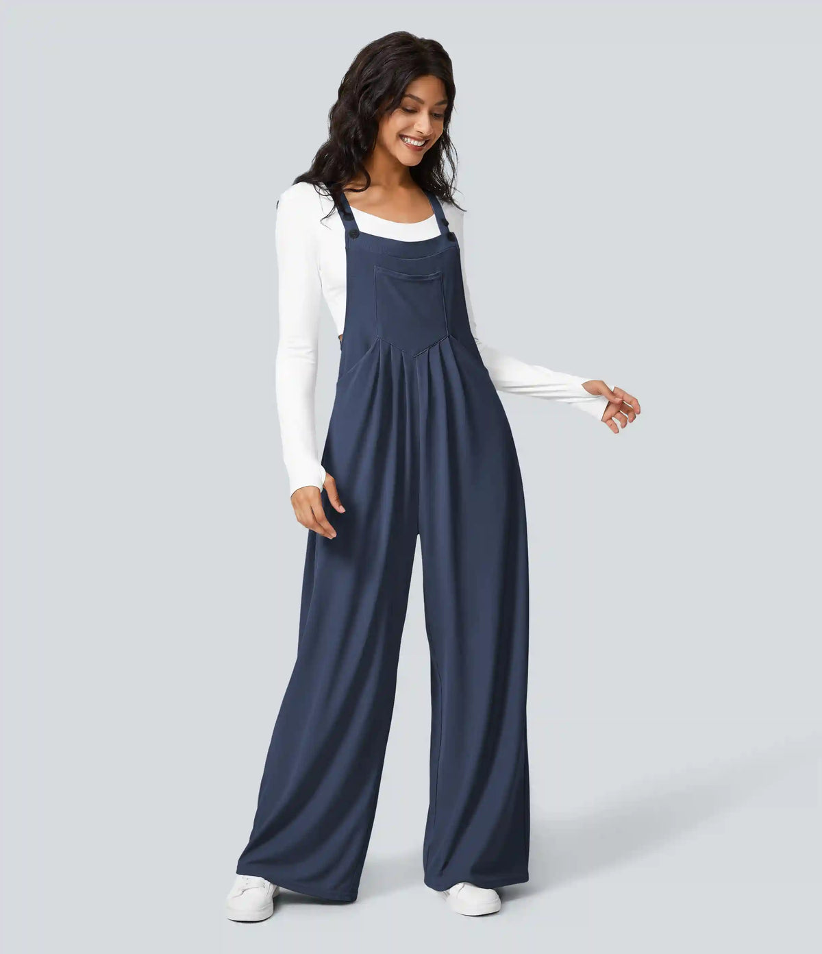 Pockets Waffle Casual Overalls